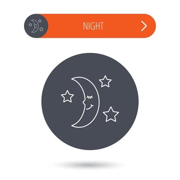 Night or sleep icon. Moon and stars sign. — Stock Vector