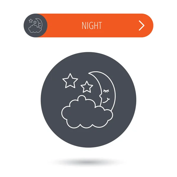 Ikona v noci nebo spánku. Znak měsíc a hvězdy. — Stockový vektor