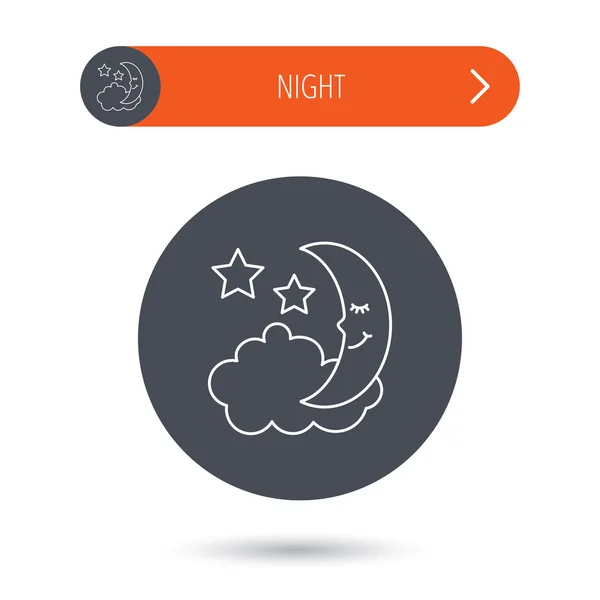 Night or sleep icon. Moon and stars sign. — Stock Vector