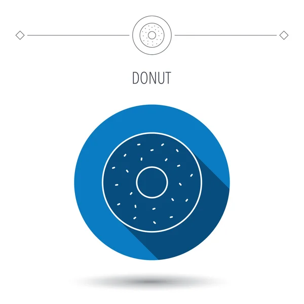 Ícone de donut. Doce sinal de donuts . — Vetor de Stock