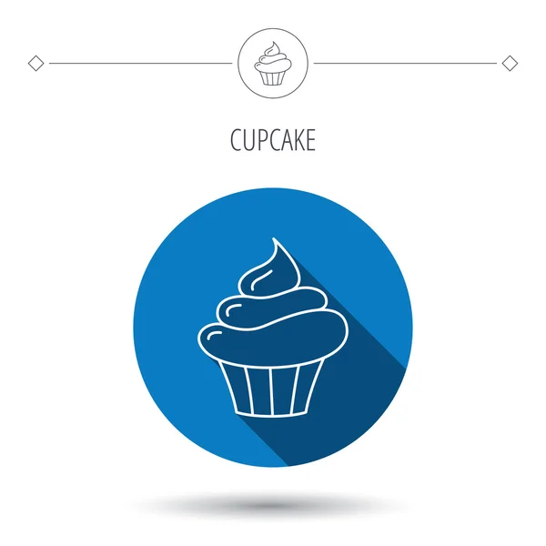 Cupcake icon. Dessert cake sign. — Stock Vector