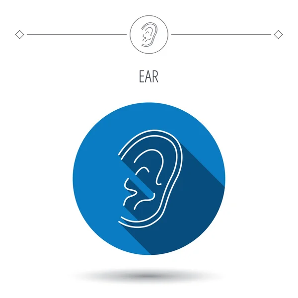 Ícone do ouvido. Ouvir ou ouvir sinal . —  Vetores de Stock