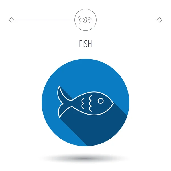 Fish icon. Seafood sign. Vegetarian food symbol. — Stock Vector