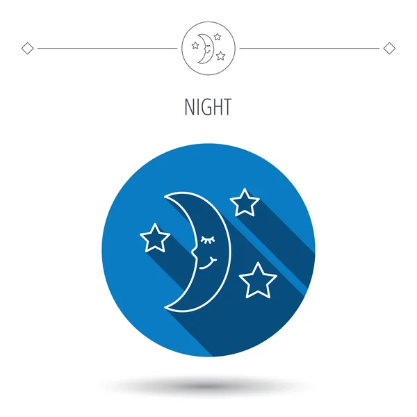 Ночь или сон икона. Знак Луны и звезд . — стоковый вектор
