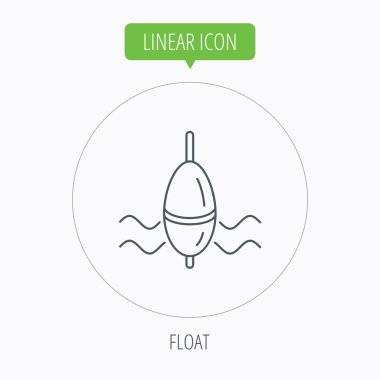 Balık tutma float simgesi. Bobber dalgalar işareti.