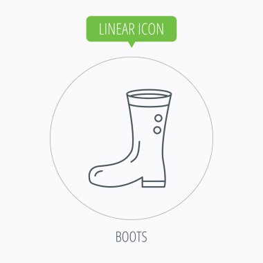 Boots icon. Garden rubber shoes sign. clipart
