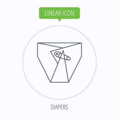 PIN simgesiyle bebek bezi. Çocuk iç çamaşırı işareti.