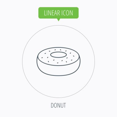 Donut kutsal kişilerin resmi. Tatlı çörek işareti.