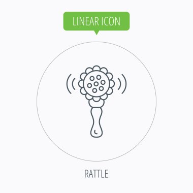 Bebek çıngırağı simgesi. Yürümeye başlayan çocuk oyuncak işareti.