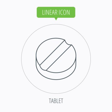 Tablet simgesi. Tıp uyuşturucu işareti.