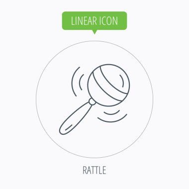 Bebek çıngırağı simgesi. Yürümeye başlayan çocuk oyuncak işareti.