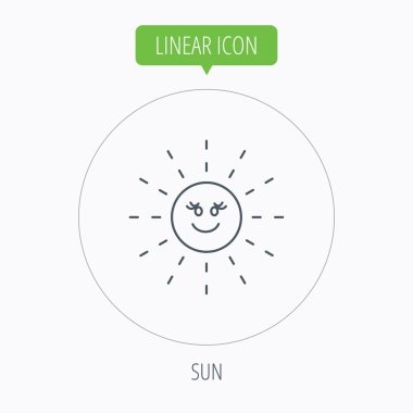 Güneş ışınları simgesi. Yaz işareti.