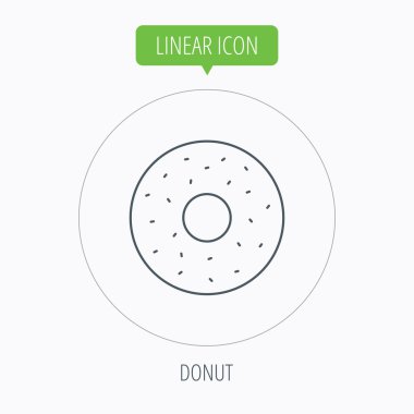 Donut kutsal kişilerin resmi. Tatlı çörek işareti.
