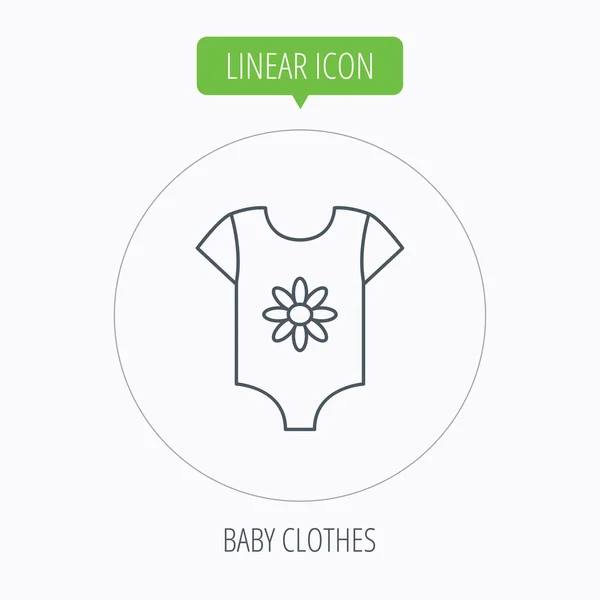 Ikona novorozence oblečení. Dětské tričko nosí znak. — Stockový vektor