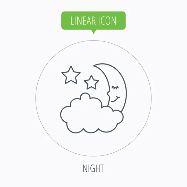 Ikon tidur atau malam. Bulan dan bintang tanda . - Stok Vektor