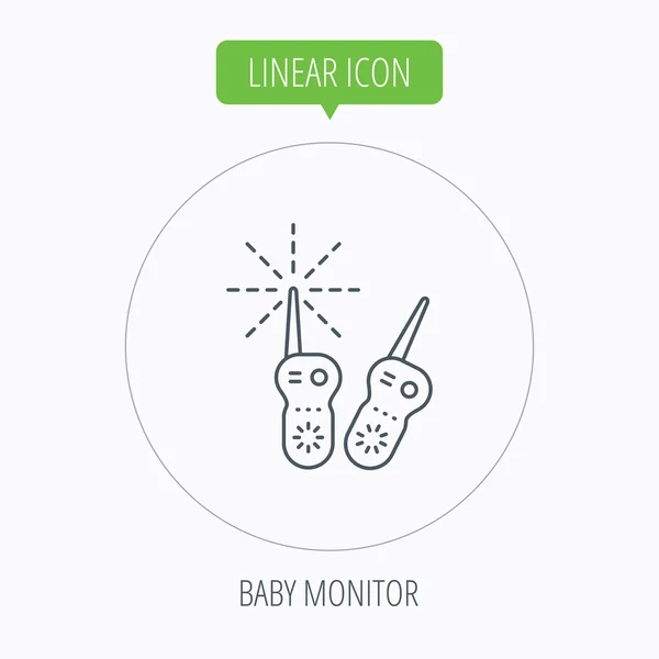 Ikon monitor bayi. Pengasuh untuk tanda yang baru lahir . - Stok Vektor