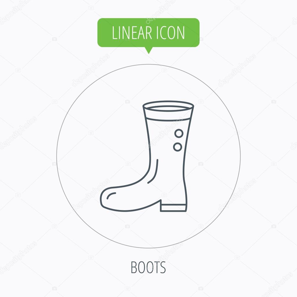 Boots icon. Garden rubber shoes sign.