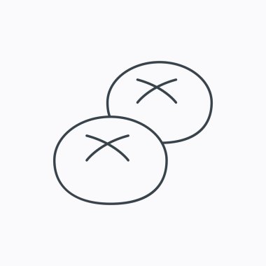 Ekmek rulo veya buns simgesi. Doğal gıda işareti.