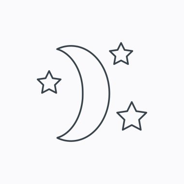 Gece ya da uyku simgesi. Ay ve yıldız işareti.