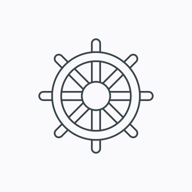 Gemi direksiyon simgesi. Kaptan dümen işareti.