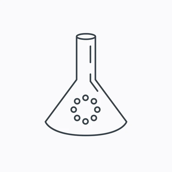 Bombilla de laboratorio o icono del vaso de precipitados. Signo químico . — Vector de stock