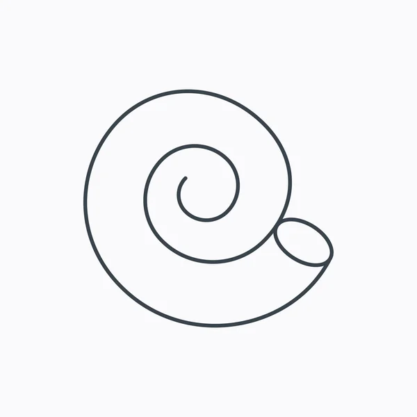 Icono de concha marina. Signo de concha de mar espiral . — Vector de stock