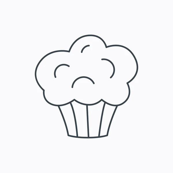 Muffin ikonu. Košíček dezert znamení. — Stockový vektor