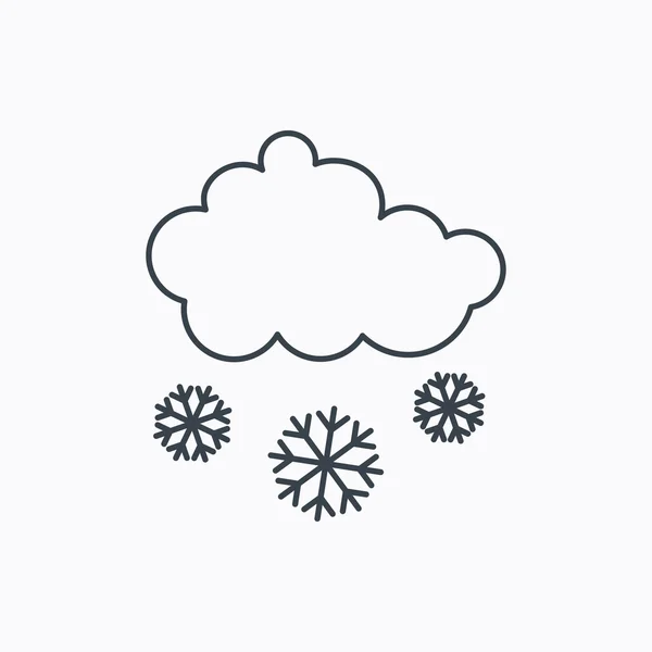 Icône neige. Flocons de neige avec signe nuage . — Image vectorielle