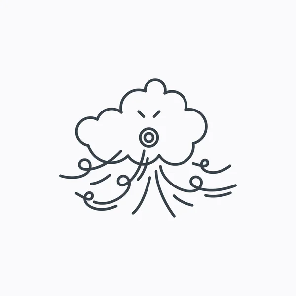 Wind icon. Cloud with storm sign. — Stock Vector