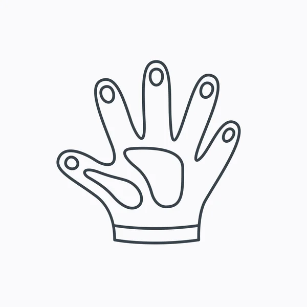 Bouw handschoenen pictogram. Textiel bescherming. — Stockvector
