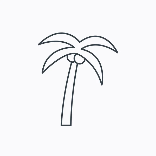 Palm tree ikona. Symbol cesty nebo dovolené. — Stockový vektor