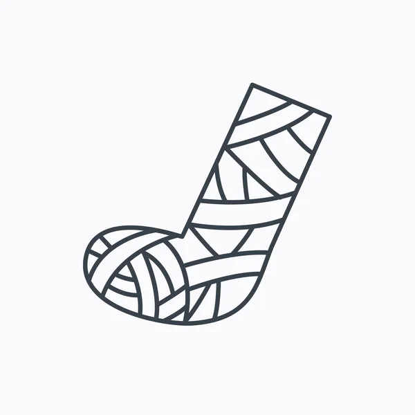 Gypsum or cast foot icon. Broken leg sign. — Stock Illustration Gypsum or cast foot icon. Broken leg sign. Royalty Free Stock Vectors