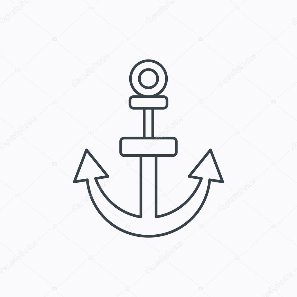 Anchor icon. Nautical drogue sign. Sea symbol.