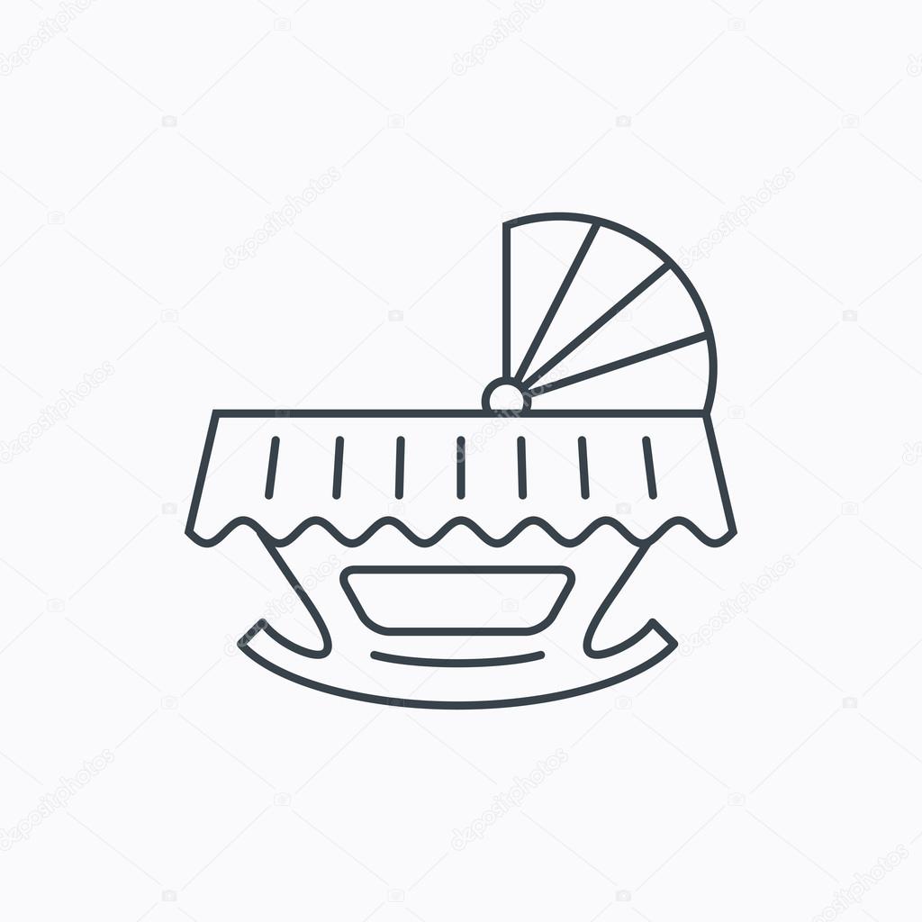 Baby Cradle Bed Icon Crib Or Cot Sign Stock Vector