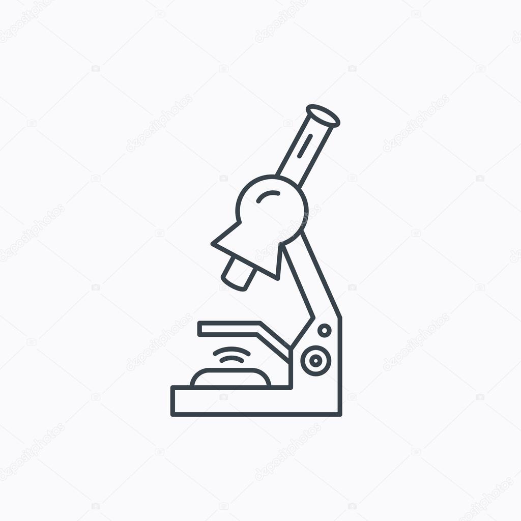 Microscope icon. Medical laboratory equipment.