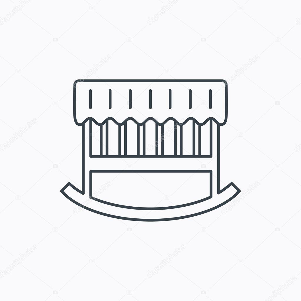 Baby Cradle Bed Icon Crib Or Cot Sign Stock Vector