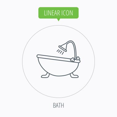 Banyo simgesi. Banyo duş işareti ile.