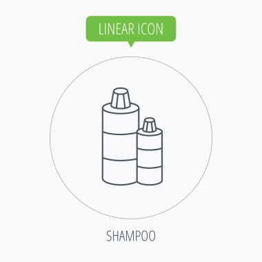 Şampuan şişeleri simgesi. Sıvı sabun işareti.