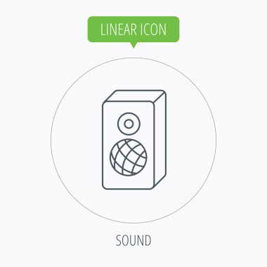 Ses simgesi. Müzik hoparlör işareti.