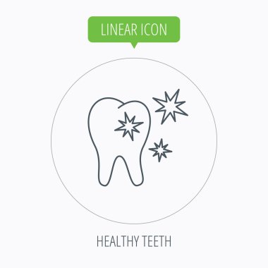 Sağlıklı diş simgesi. Diş koruma işareti.