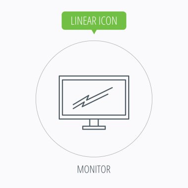 PC monitör simgesini. LED Tv işareti.