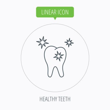 Sağlıklı diş simgesi. Diş koruma işareti.