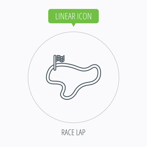 Race track or lap icon. Finish flag sign.