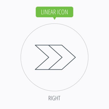 Sağ ok simgesi. İleri işareti.