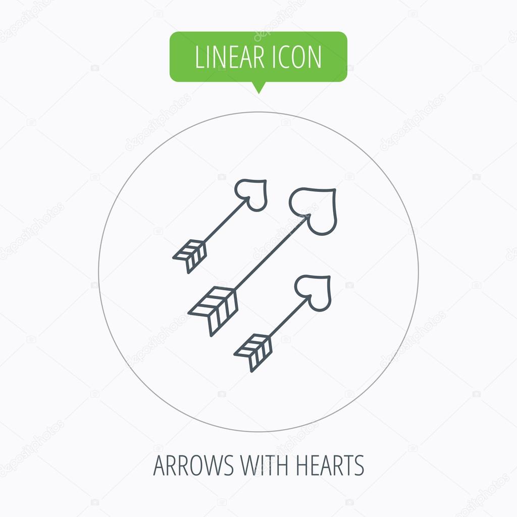 Love arrows icon. Amour equipment sign.