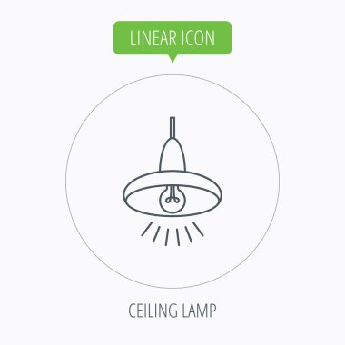 Tavan Lambası simgesi. Işık Aydınlatma işareti.