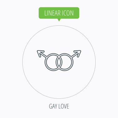 Eşcinsel çift simgesi. Homoseksüel işareti.