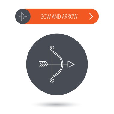 Ok simgesi ile yay. Sevgililer silah işareti.