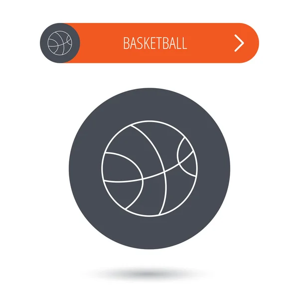 Icono del baloncesto. Señal de pelota deportiva . — Vector de stock