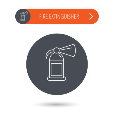 Yangın söndürücü simgesi. Alev koruma işareti.